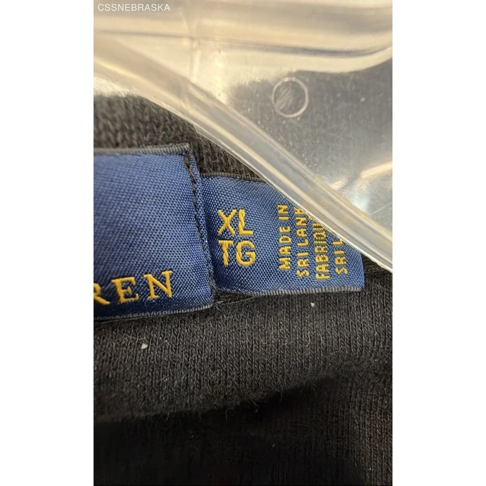Polo Ralph Lauren Black cotton quarter-zip or half-zip sweater. - Size‎ XL
